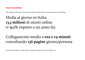 Media al giorno in Italia: 13,3 milioni di utenti online (+ 9,2% rispetto