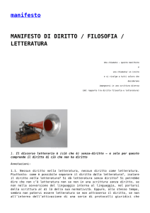 manifesto MANIFESTO DI DIRITTO / FILOSOFIA