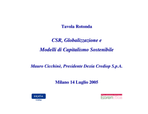 CSR, Globalizzazione e Modelli di Capitalismo