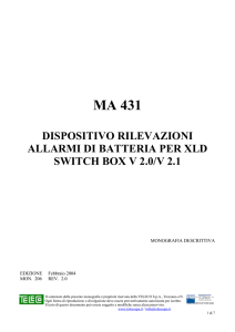 MA431 Dispositivo rilevazione allarmi di batteria per XLD SWITCH