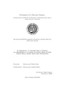 Universit`a Ca` Foscari Venezia Il progetto: un teatro per il Veneto