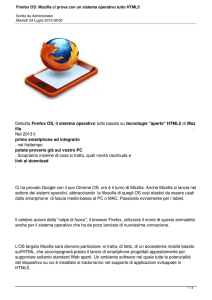 Firefox OS: Mozilla ci prova con un sistema operativo tutto HTML5