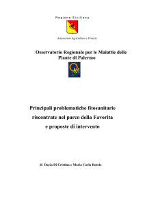 Principali problematiche fitosanitarie riscontrate nel