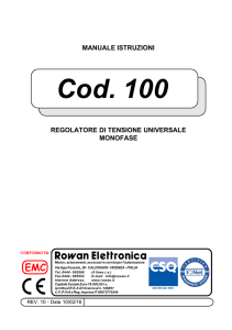 manuale Cod.100 regolatore di tensione