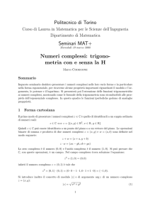 Note - DISMA Dipartimento di Scienze Matematiche