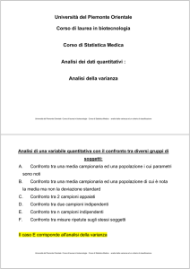 L 10 analisi della varianza a 1 criterio di classificazione