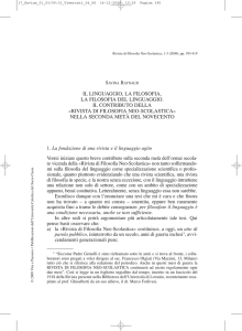 rivista di filosofia neo-scolastica» nella seco