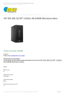 HP 200 285 G2 MT 3.6GHz A6-5400B Microtorre