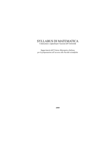 syllabus di matematica - Dipartimento di Matematica e Informatica