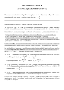Algebra \ Equazioni 2° grado - IIS Levi