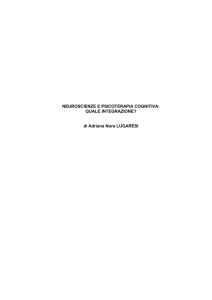 neuroscienze e psicoterapia cognitiva