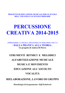 PERCUSSIONE CREATIVA scuole 2014