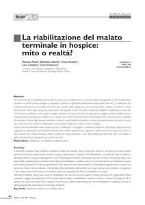 La riabilitazione del malato terminale in hospice: mito o realtà? (PDF