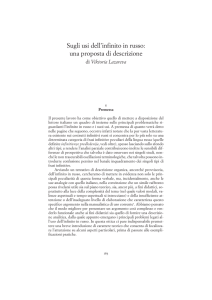 Sugli usi dell`infinito in russo: una proposta di descrizione