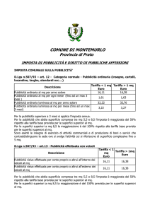 tariffe e canoni - Comune di Montemurlo