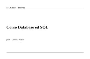 Corso Database ed SQL - prof. Carmine Napoli