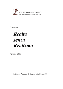 Realtà senza Realismo - Istituto Lombardo Accademia di Scienze e