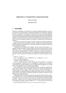 Algoritmi e complessità computazionale
