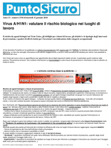 Virus A/H1N1: valutare il rischio biologico nei luoghi