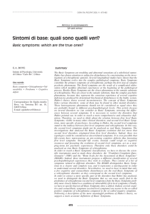 Sintomi di base: quali sono quelli veri? Basic symptoms: which are