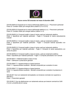 Nuove norme CEI emanate nel mese di dicembre 2003