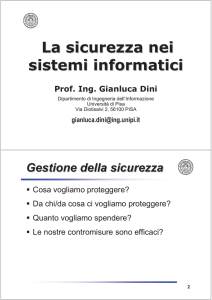 La sicurezza nei sistemi informatici