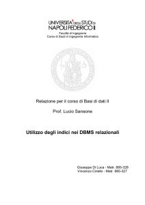 Utilizzo degli indici nei DBMS relazionali