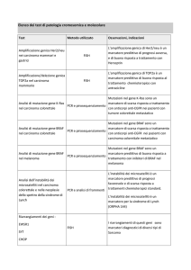 Elenco dei test di patologia cromosomica e