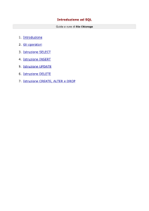 introduzione all`sql - Prof. Rio Chierego Personal Web Site