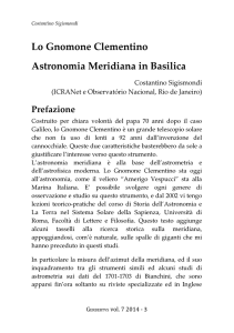 Lo Gnomone Clementino Astronomia Meridiana