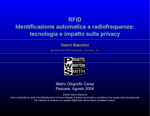RFID - Identificazione automatica a radiofrequenza: tecnologia e