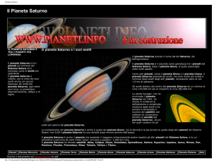 Il pianeta Saturno - Pianeti del Sistema Solare, il Sole e le stelle dell