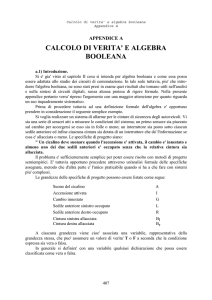 CALCOLO DI VERITA` E ALGEBRA BOOLEANA