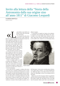 Invito alla lettura della Storia della Astronomia di Giacomo Leopardi