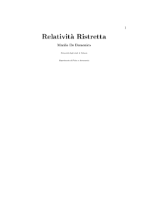 Relativit`a Ristretta