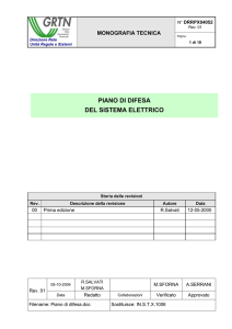 piano di difesa del sistema elettrico