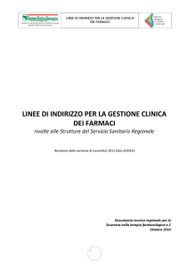 Linee di indirizzo per la gestione clinica dei farmaci