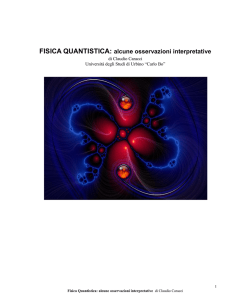 FISICA QUANTISTICA: alcune osservazioni interpretative