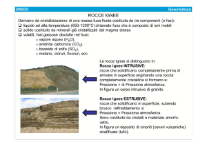 rocce ignee - Dipartimento di Ingegneria e Geologia