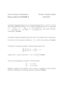 Corso di Laurea in Matematica Docente: Claudia Anedda Prova