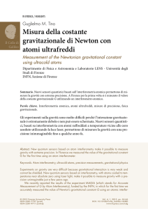 Misura della costante gravitazionale di Newton con atomi ultrafreddi