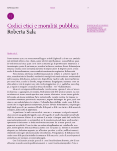 Codici etici e moralità pubblica Roberta Sala