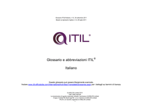 Glossario e abbreviazioni ITIL Italiano