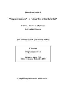 "Programmazione" e "Algoritmi e Strutture Dati"