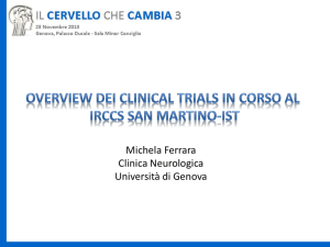 Overview dei clinical trials in corso al IRCCS San