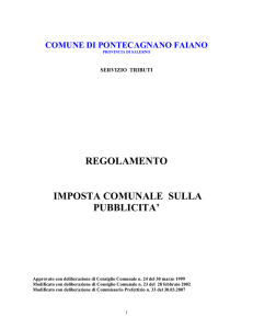 Regolamento Pubblicità - Comune di Pontecagnano Faiano