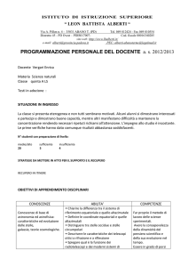 PROGRAMMAZIONE PERSONALE DEL DOCENTE a. s. 2012/2013