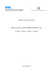 Report su test di ricarica rapida di batterie a litio