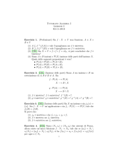 Tutorato Algebra I Lezione I 02-11-2013 Esercizio 1. (Preliminari