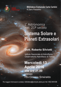Sistema Solare e Pianeti Extrasolari Dott. Roberto Silviotti
